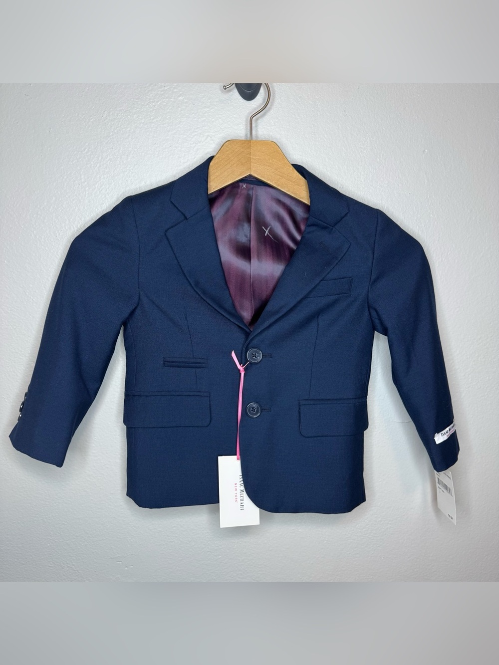 NWT Isaac Mizrahi Boys Navy Blue Solid Sport Blazer Jacket